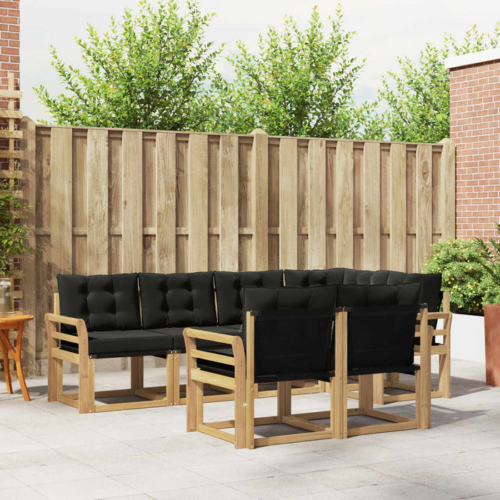 Set de canapele de exterior cu pernă 7 pcs Alb și negru WALTI