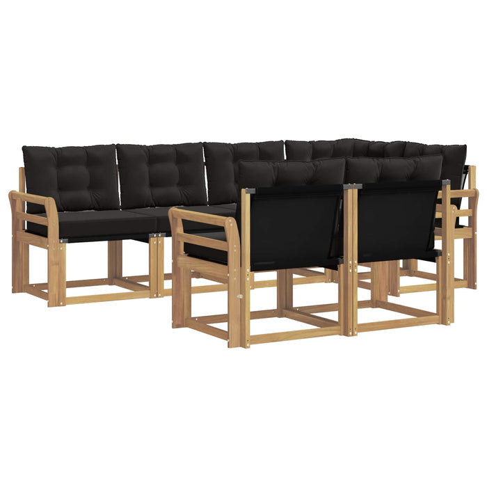 Set de canapele de exterior cu pernă 7 pcs Alb și negru WALTI