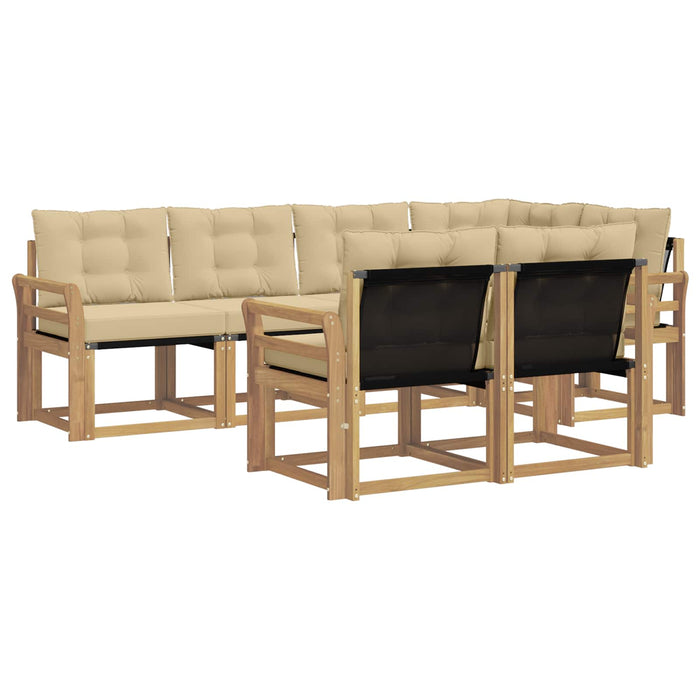 Set de canapele de exterior cu pernă 7 pcs Alb și Bej WALTI