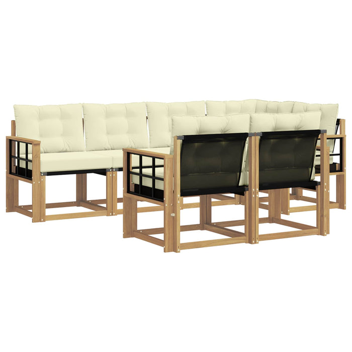 Set de canapele de exterior cu pernă 7 pcs Alb și crem WALTI