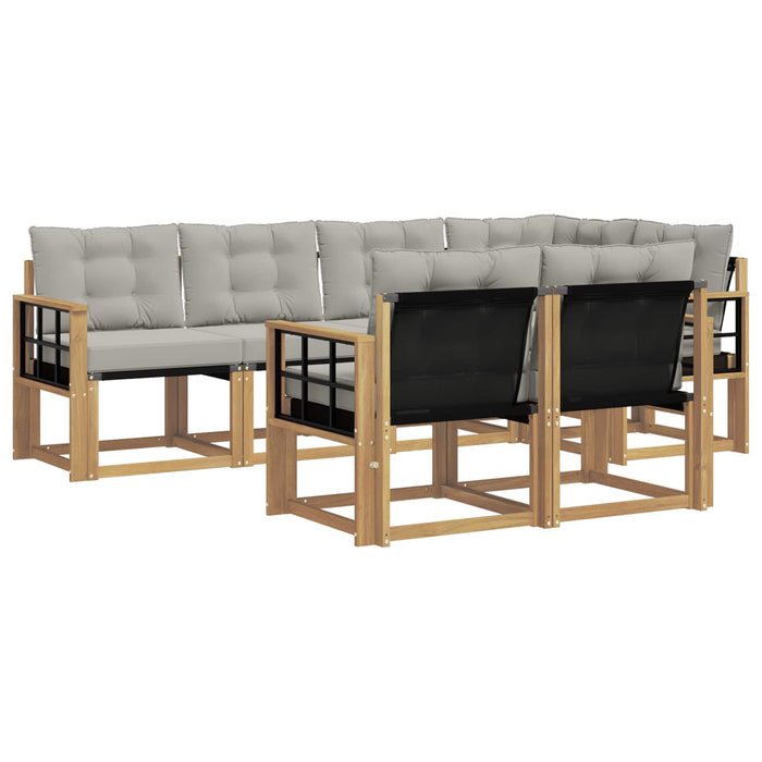 Set de canapele de exterior cu pernă 7 pcs Alb și gri deschis WALTI