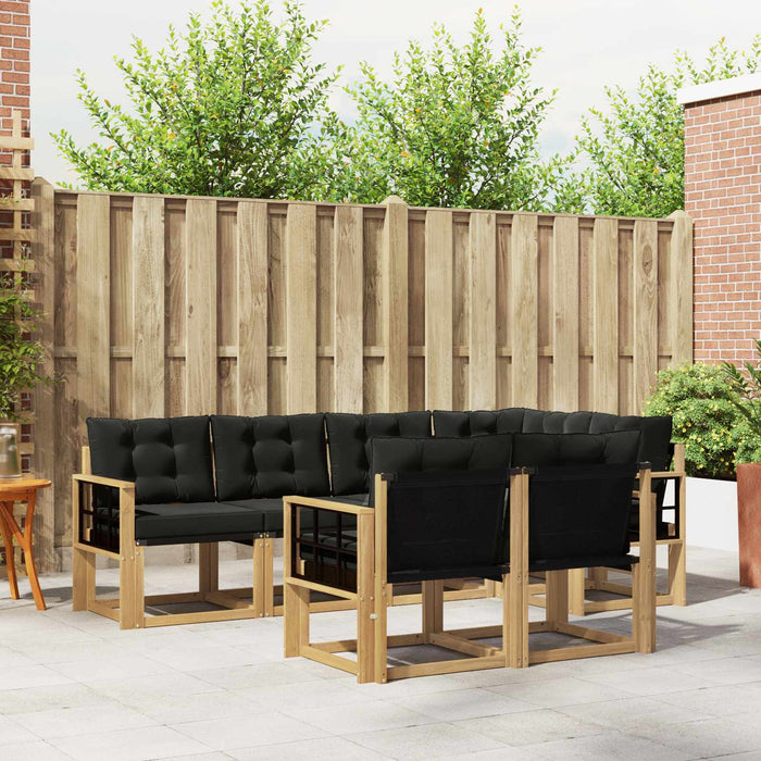 Set de canapele de exterior cu pernă 7 pcs Alb și negru WALTI