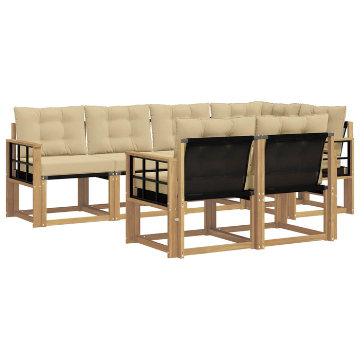 Set de canapele de exterior cu pernă 7 pcs Alb și Bej WALTI
