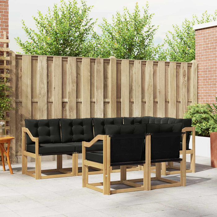 Set de canapele de exterior cu pernă 7 pcs Alb și negru WALTI