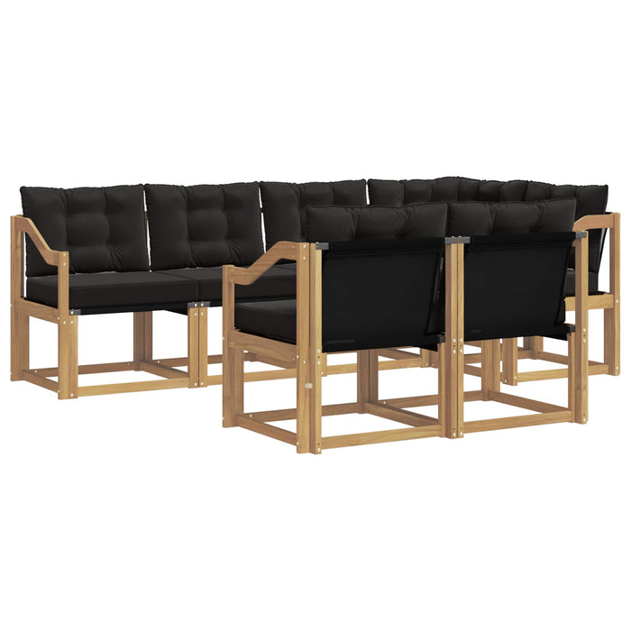 Set de canapele de exterior cu pernă 7 pcs Alb și negru WALTI