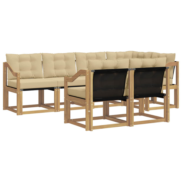 Set de canapele de exterior cu pernă 7 pcs Alb și Bej WALTI