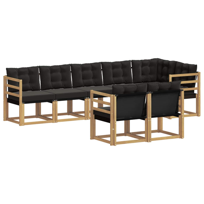 Set de canapele de exterior cu pernă 8 pcs Alb și negru WALTI
