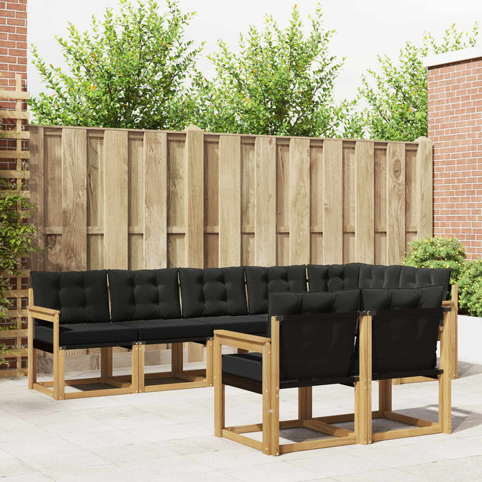 Set de canapele de exterior cu pernă 8 pcs Alb și negru WALTI