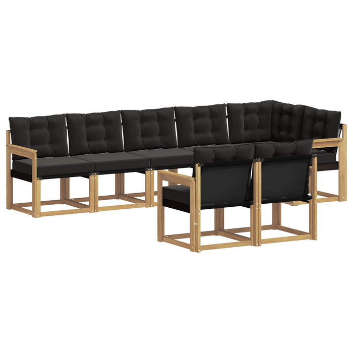 Set de canapele de exterior cu pernă 8 pcs Alb și negru WALTI