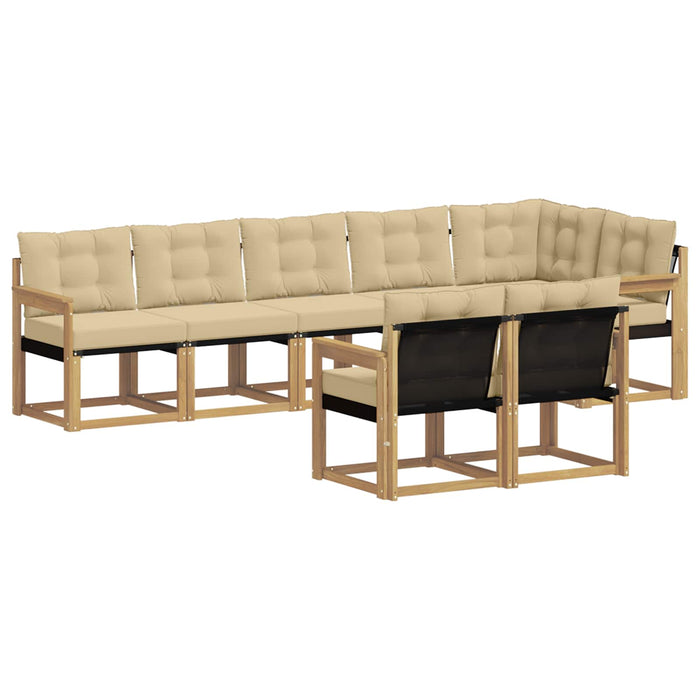Set de canapele de exterior cu pernă 8 pcs Alb și Bej WALTI