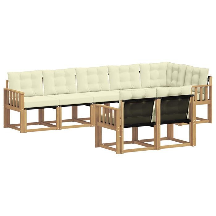 Set de canapele de exterior cu pernă 8 pcs Alb și crem WALTI