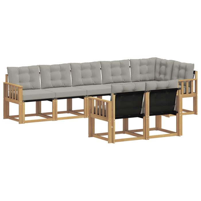 Set de canapele de exterior cu pernă 8 pcs Alb și gri deschis WALTI