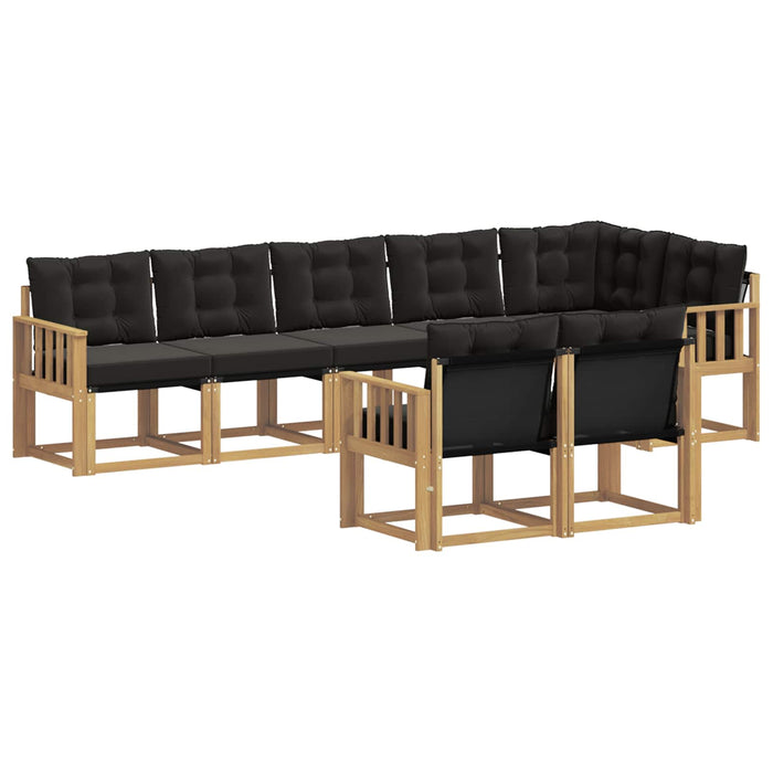 Set de canapele de exterior cu pernă 8 pcs Alb și negru WALTI
