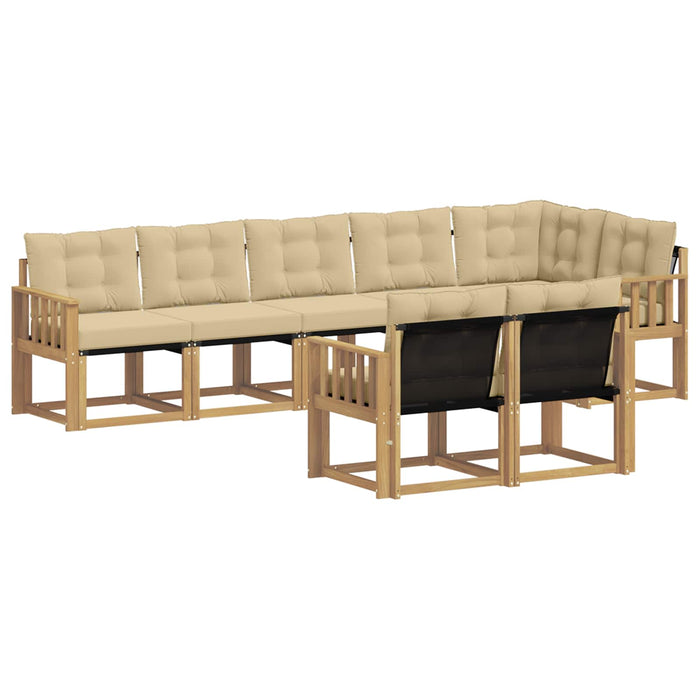 Set de canapele de exterior cu pernă 8 pcs Alb și Bej WALTI