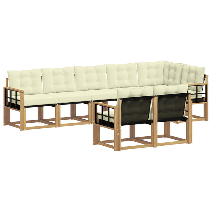 Set de canapele de exterior cu pernă 8 pcs Alb și crem WALTI