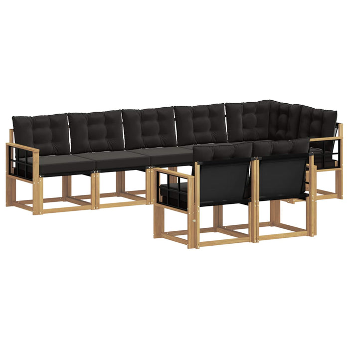 Set de canapele de exterior cu pernă 8 pcs Alb și negru WALTI