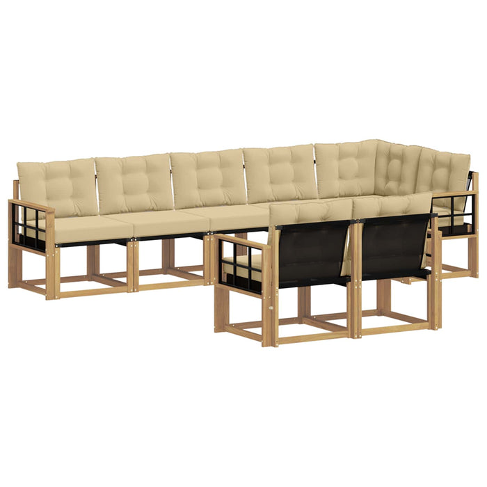Set de canapele de exterior cu pernă 8 pcs Alb și Bej WALTI