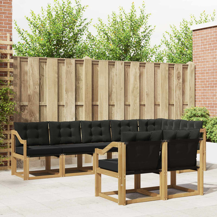 Set de canapele de exterior cu pernă 8 pcs Alb și negru WALTI