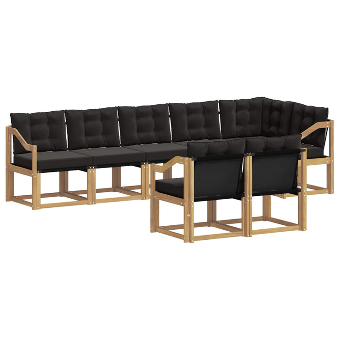 Set de canapele de exterior cu pernă 8 pcs Alb și negru WALTI