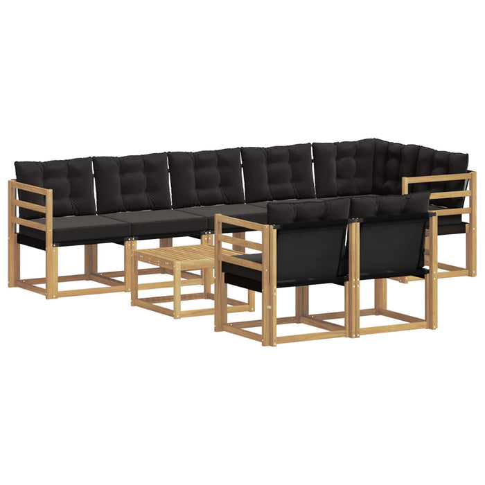 Set de canapele de exterior cu pernă 9 pcs Alb și negru WALTI