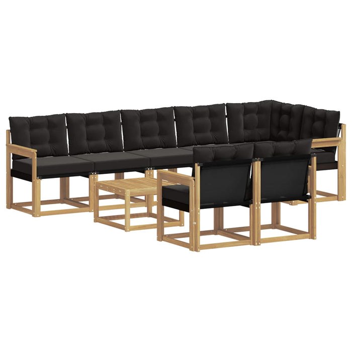 Set de canapele de exterior cu pernă 9 pcs Alb și negru WALTI