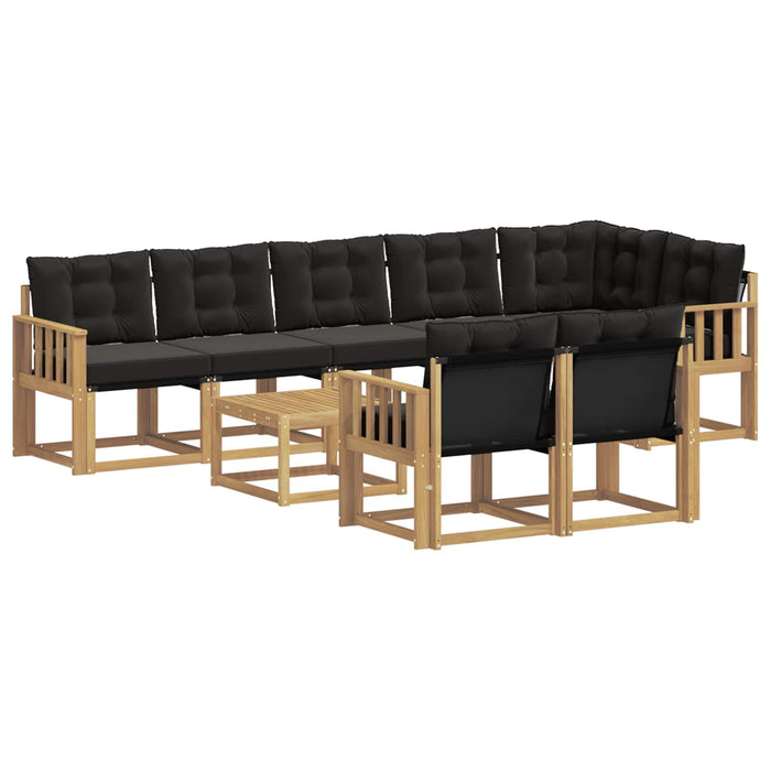 Set de canapele de exterior cu pernă 9 pcs Alb și negru WALTI