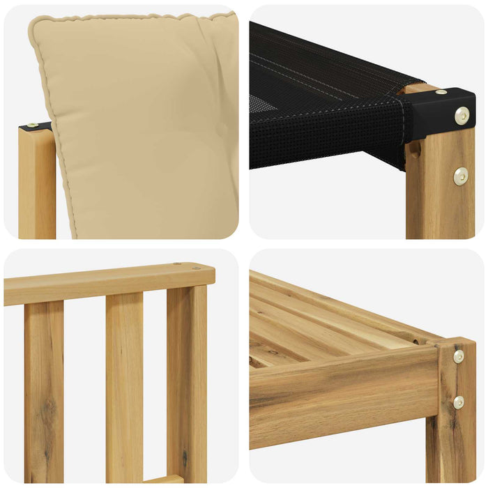 Set de canapele de exterior cu pernă 9 pcs Alb și Bej WALTI