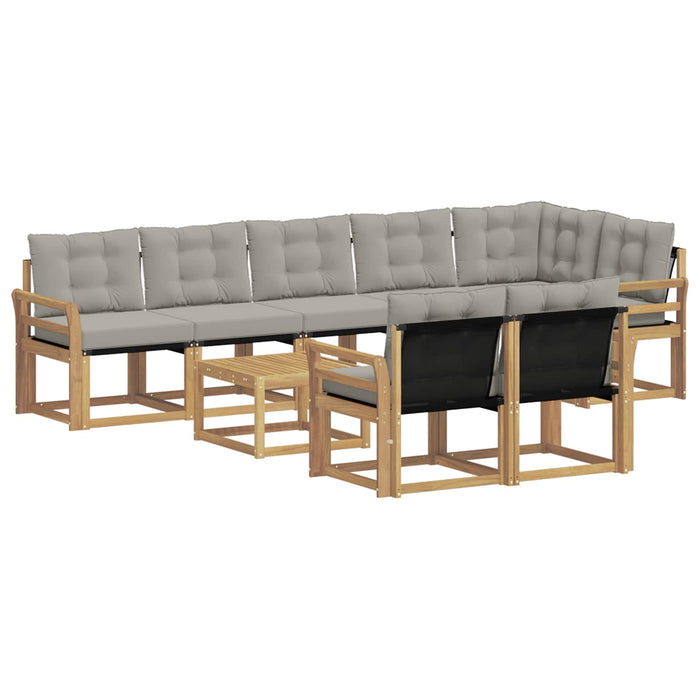 Set de canapele de exterior cu pernă 9 pcs Alb și gri deschis WALTI