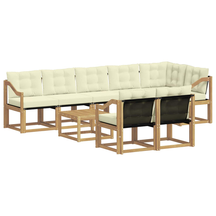 Set de canapele de exterior cu pernă 9 pcs Alb și crem WALTI
