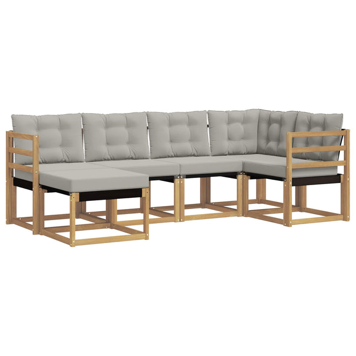 Set de canapele de exterior cu pernă 6 pcs Alb și gri deschis WALTI