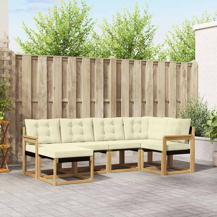 Set de canapele de exterior cu pernă 6 pcs Alb și crem - WALTI WALTI