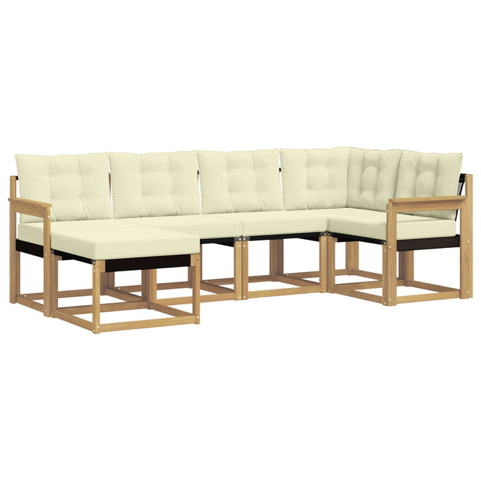 Set de canapele de exterior cu pernă 6 pcs Alb și crem - WALTI WALTI