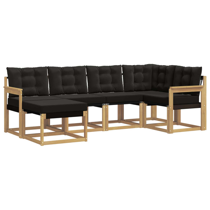 Set de canapele de exterior cu pernă 6 pcs Alb și negru WALTI