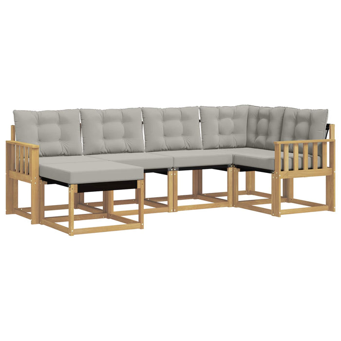 Set de canapele de exterior cu pernă 6 pcs Alb și gri deschis WALTI