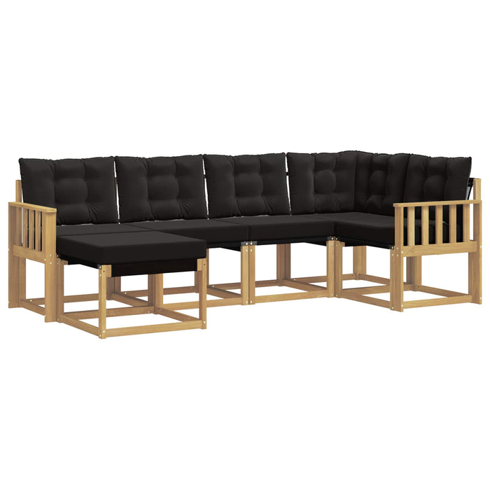 Set de canapele de exterior cu pernă 6 pcs Alb și negru WALTI
