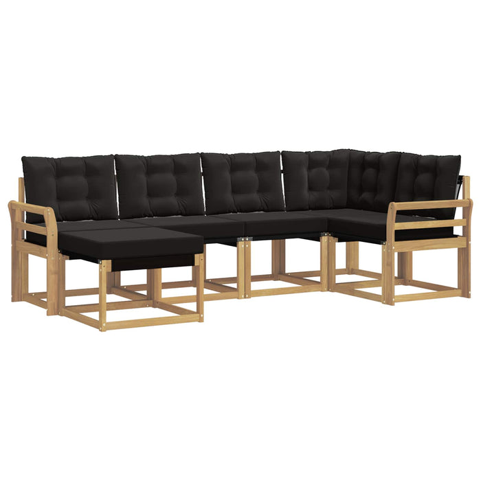 Set de canapele de exterior cu pernă 6 pcs Alb și negru WALTI