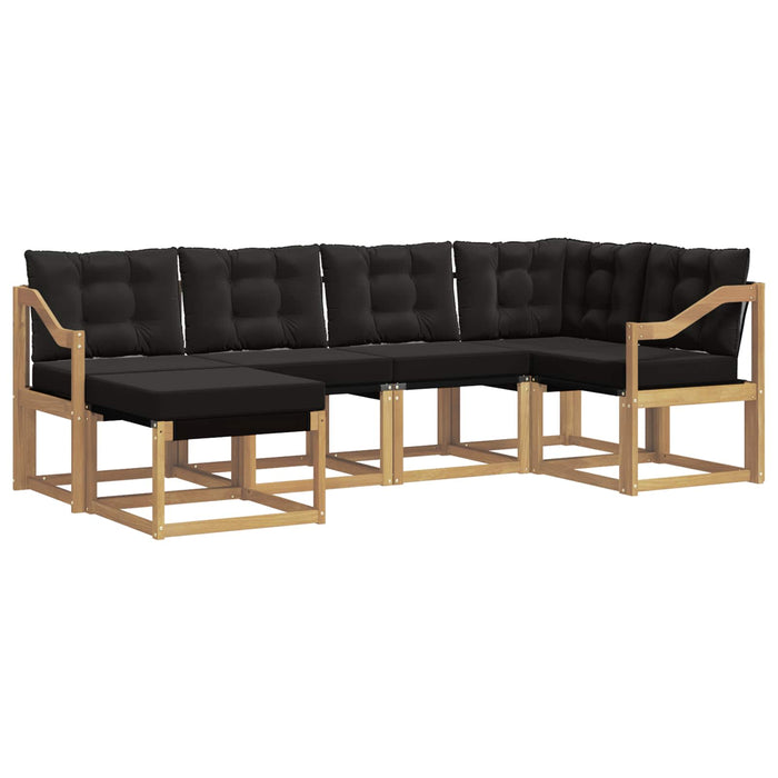 Set de canapele de exterior cu pernă 6 pcs Alb și negru WALTI