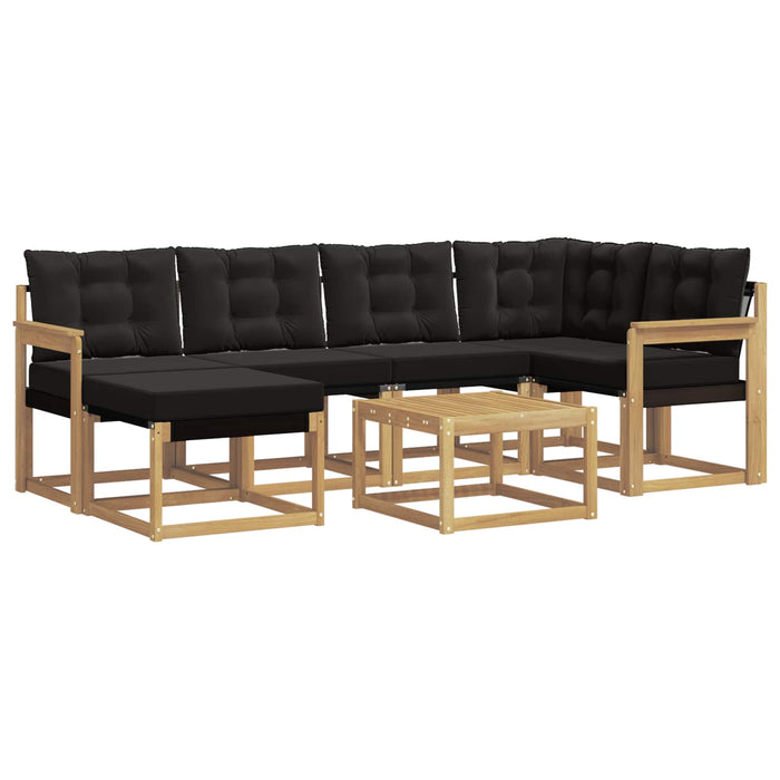 Set de canapele de exterior cu pernă 7 pcs Alb și negru WALTI