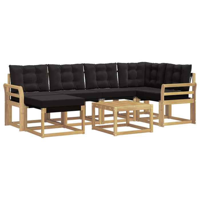 Set de canapele de exterior cu pernă 7 pcs Alb și negru WALTI