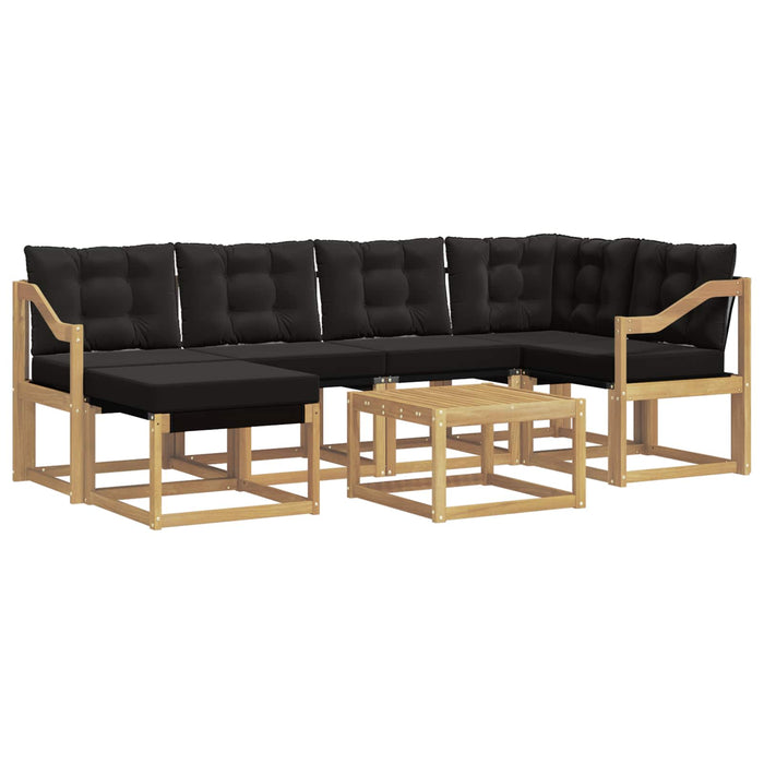 Set de canapele de exterior cu pernă 7 pcs Alb și negru WALTI