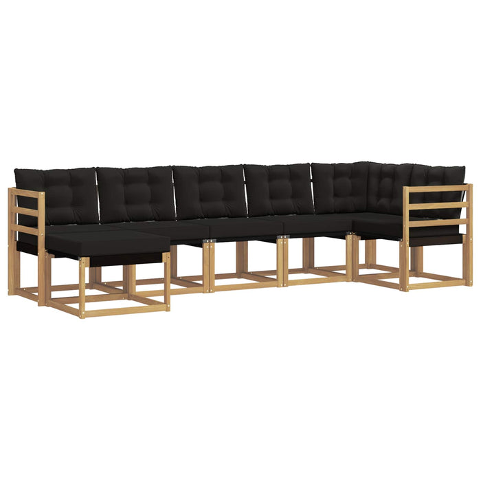 Set de canapele de exterior cu pernă 7 pcs Alb și negru WALTI