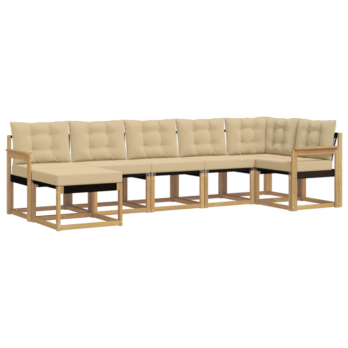 Set de canapele de exterior cu pernă 7 pcs Alb și Bej WALTI