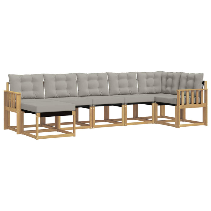 Set de canapele de exterior cu pernă 7 pcs Alb și gri deschis WALTI