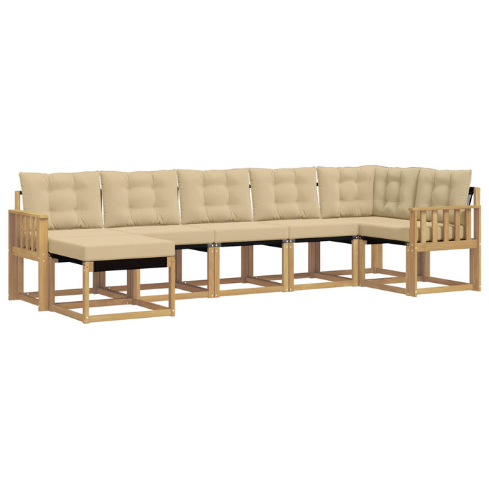 Set de canapele de exterior cu pernă 7 pcs Alb și Bej WALTI