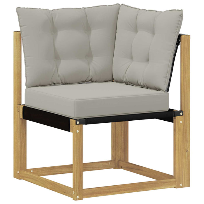 Set de canapele de exterior cu pernă 7 pcs Alb și gri deschis WALTI