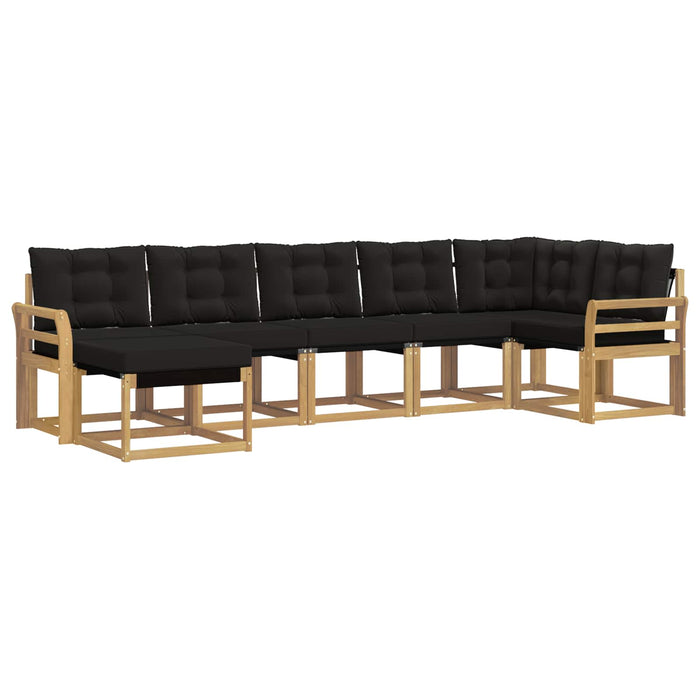 Set de canapele de exterior cu pernă 7 pcs Alb și negru WALTI