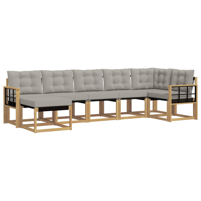 Set de canapele de exterior cu pernă 7 pcs Alb și gri deschis WALTI