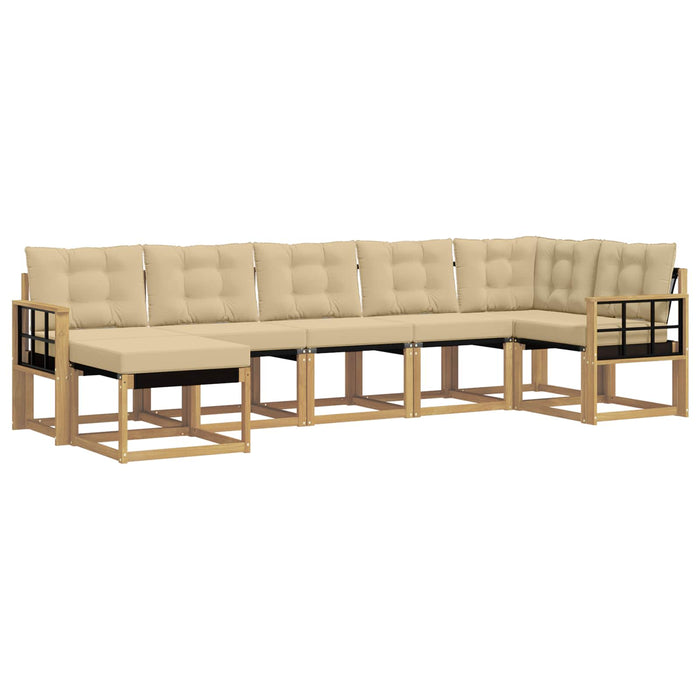 Set de canapele de exterior cu pernă 7 pcs Alb și Bej WALTI
