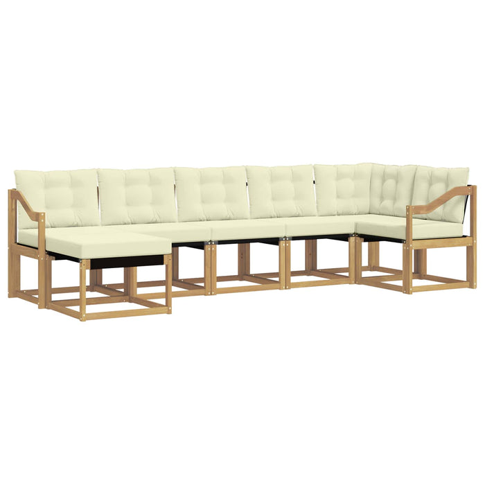 Set de canapele de exterior cu pernă 7 pcs Alb și crem WALTI