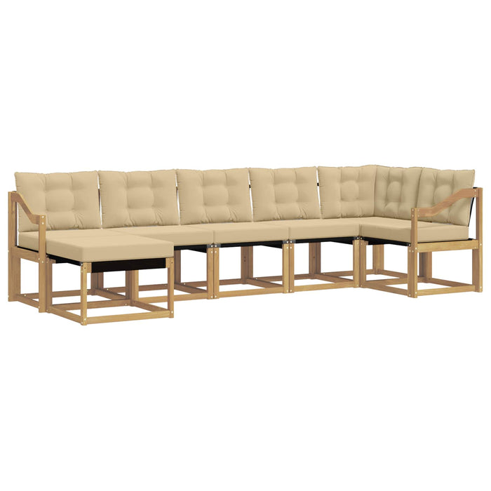 Set de canapele de exterior cu pernă 7 pcs Alb și Bej WALTI